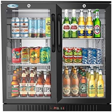 KoolMore BC-2DSW-BK Refrigerator, Double Door, Black